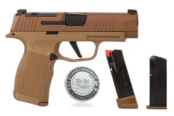 Sig Sauer P365XL 2A Optics Ready 9mm pistol has a flat faced trigger